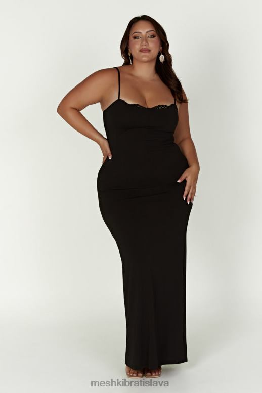 Meshki amorette čipkované maxi šaty oblečenie čierna 4N0F6287