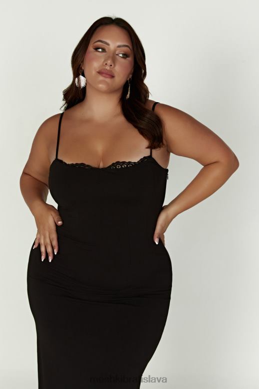 Meshki amorette čipkované maxi šaty oblečenie čierna 4N0F6287