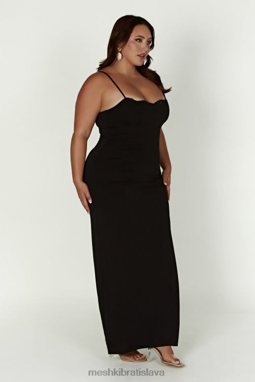 Meshki amorette čipkované maxi šaty oblečenie čierna 4N0F6287