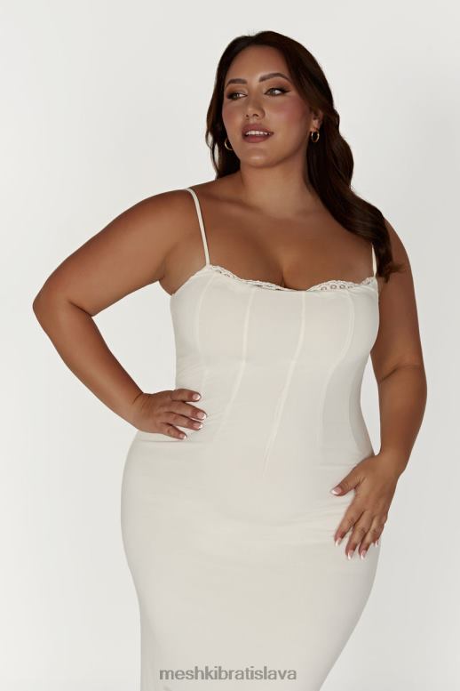 Meshki amorette čipkované maxi šaty oblečenie kosť 4N0F6279