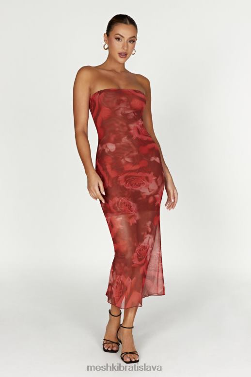 Meshki aphrodite sieťované šaty bez ramienok oblečenie nadrozmerná potlač ruží 4N0F6111