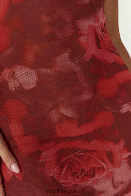 Meshki aphrodite sieťované šaty bez ramienok oblečenie nadrozmerná potlač ruží 4N0F6111