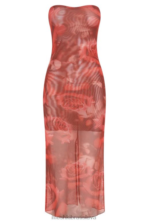 Meshki aphrodite sieťované šaty bez ramienok oblečenie nadrozmerná potlač ruží 4N0F6111