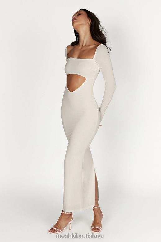 Meshki ashleigh vystrihnuté bandeau maxi šaty oblečenie kosť 4N0F6549