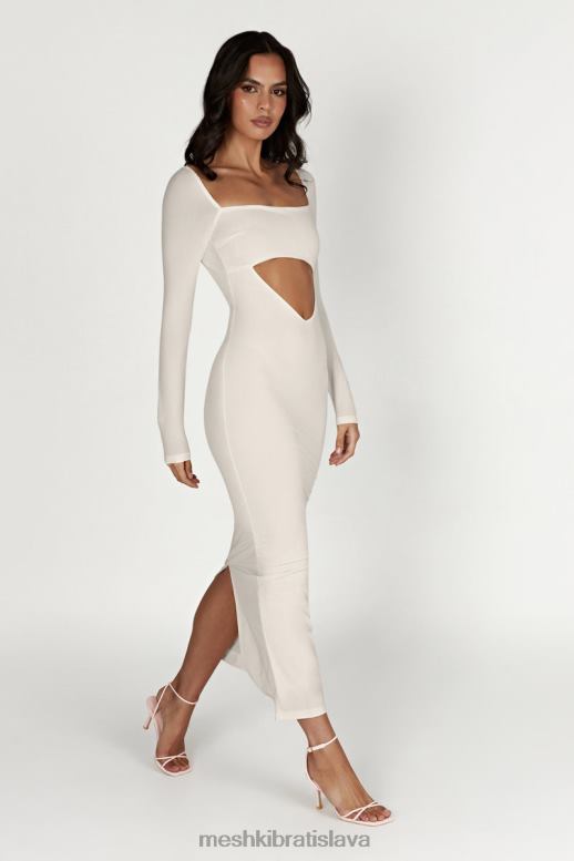 Meshki ashleigh vystrihnuté bandeau maxi šaty oblečenie kosť 4N0F6549