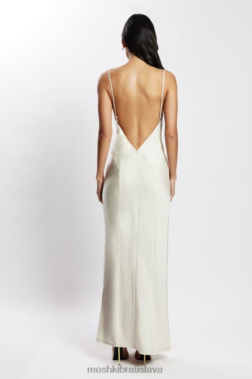 Meshki baily saténové maxi šaty oblečenie striebro 4N0F6702