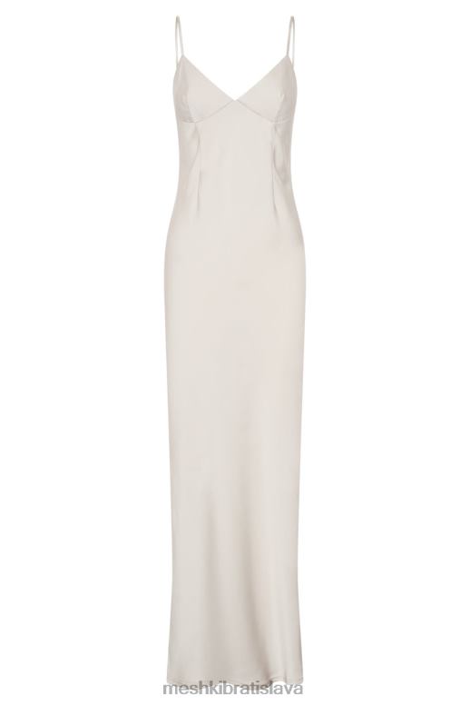 Meshki baily saténové maxi šaty oblečenie striebro 4N0F6702