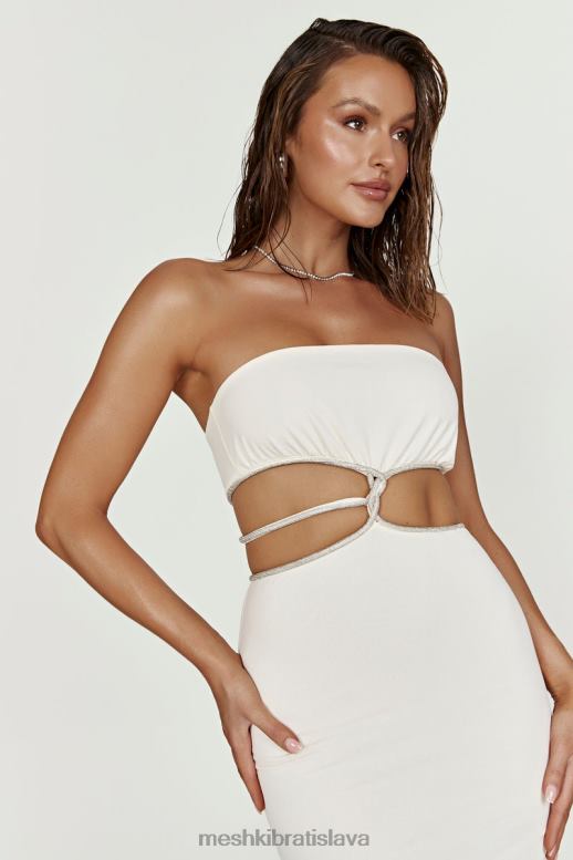 Meshki billie maxi šaty bez ramienok oblečenie kosť 4N0F6640