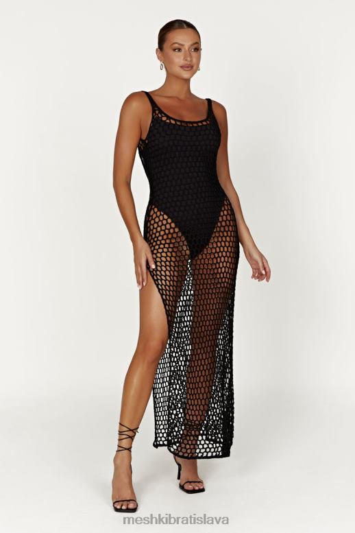 Meshki bodhi háčkované maxi šaty oblečenie čierna 4N0F6541