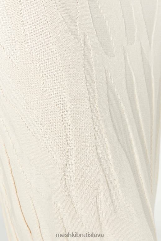 Meshki brinley úpletové maxi šaty s dlhým rukávom oblečenie slonovina 4N0F6261