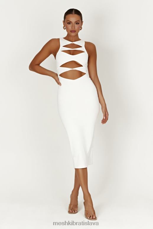 Meshki chloe vystrihnuté maxi šaty oblečenie biely 4N0F6199