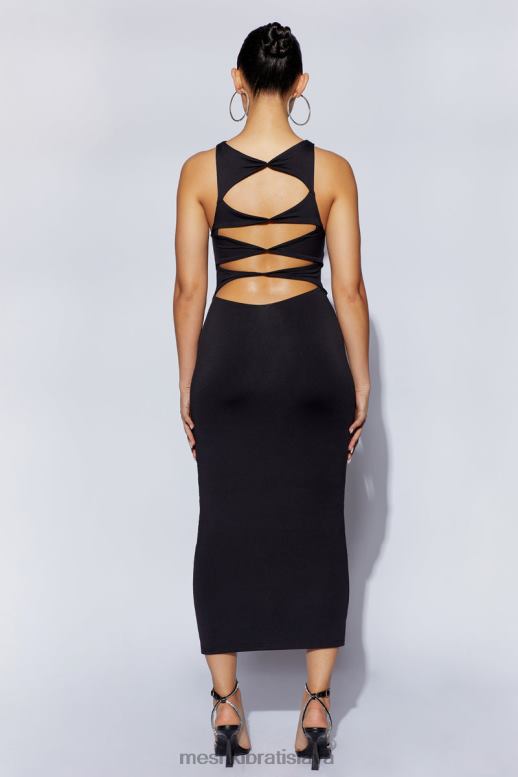 Meshki chloe vystrihnuté maxi šaty oblečenie čierna 4N0F6198