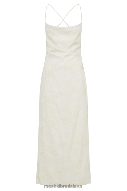 Meshki erika burnout zamatové maxi šaty oblečenie biely 4N0F6180