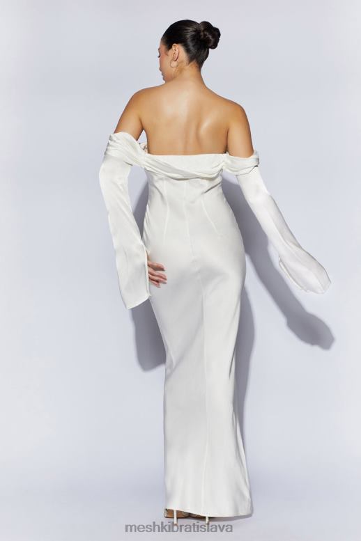 Meshki giselle maxi šaty s kapucňou a výstrihom oblečenie biely 4N0F640