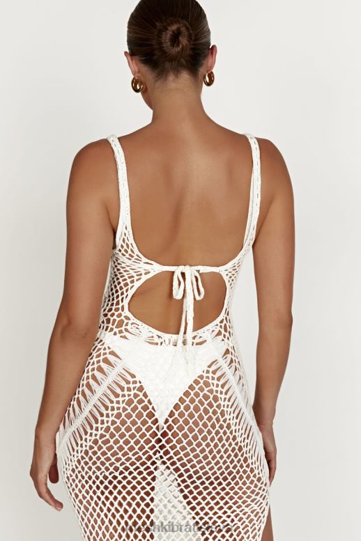 Meshki josephine háčkované maxi šaty oblečenie biely 4N0F6432