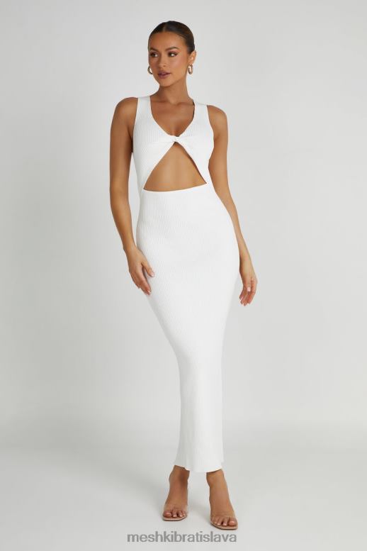 Meshki kaesha pletené maxi šaty oblečenie biely 4N0F6227