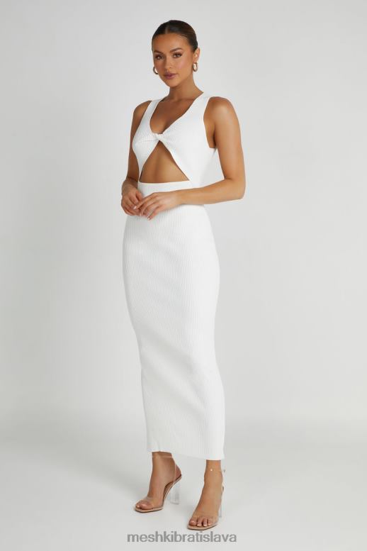 Meshki kaesha pletené maxi šaty oblečenie biely 4N0F6227