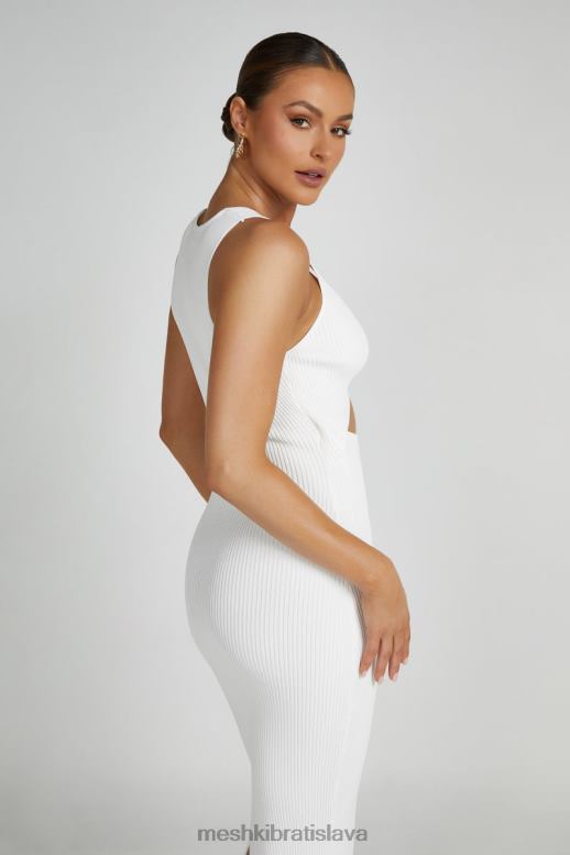 Meshki kaesha pletené maxi šaty oblečenie biely 4N0F6227