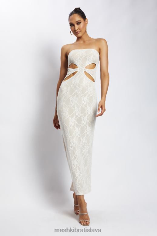 Meshki krista vystrihnuté bandeau maxi šaty oblečenie nahá 4N0F6713