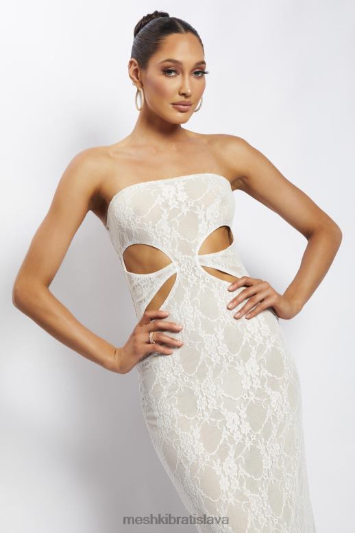 Meshki krista vystrihnuté bandeau maxi šaty oblečenie nahá 4N0F6713