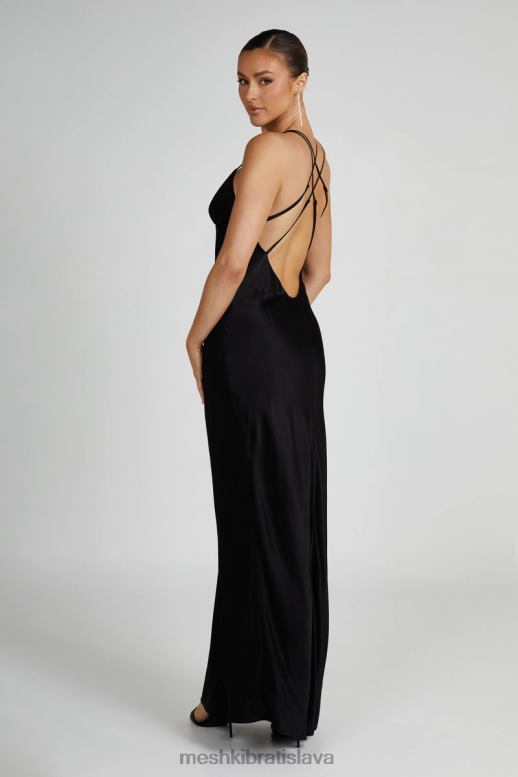 Meshki makari saténové maxi šaty oblečenie čierna 4N0F6134
