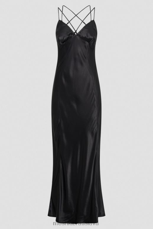 Meshki makari saténové maxi šaty oblečenie čierna 4N0F6134