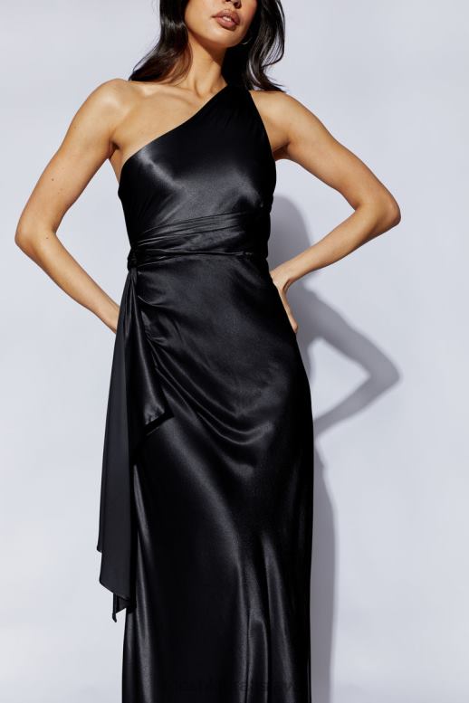 Meshki maxi šaty calliope na jedno rameno oblečenie čierna 4N0F6353