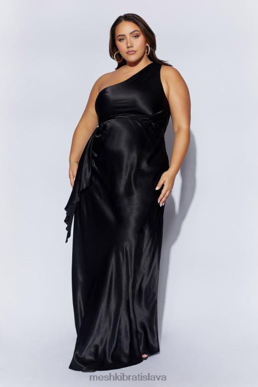 Meshki maxi šaty calliope na jedno rameno oblečenie čierna 4N0F6353