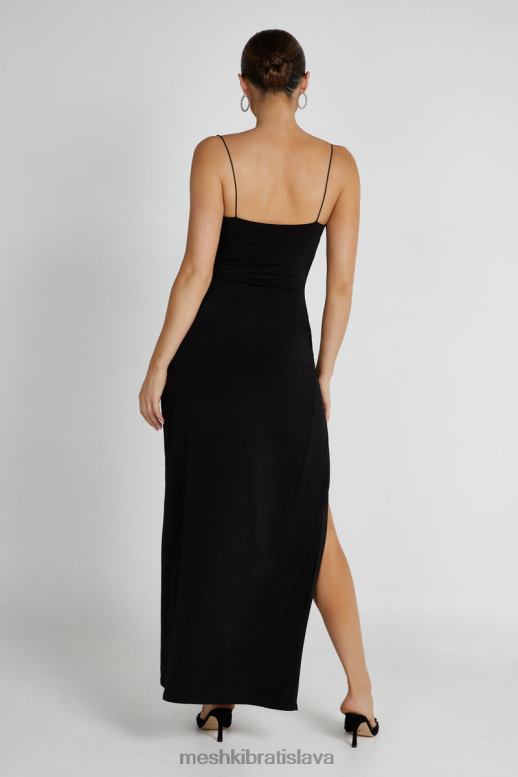 Meshki maxi šaty candice ruched oblečenie čierna 4N0F6161