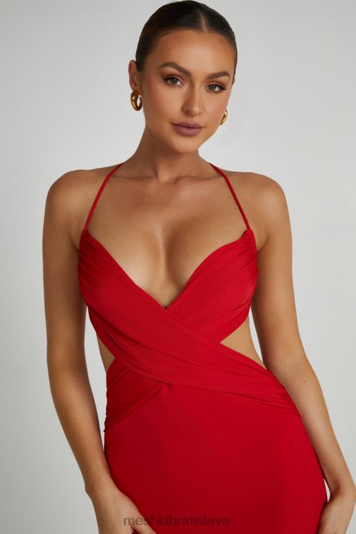 Meshki maxi šaty indiana slinky oblečenie červená 4N0F6240