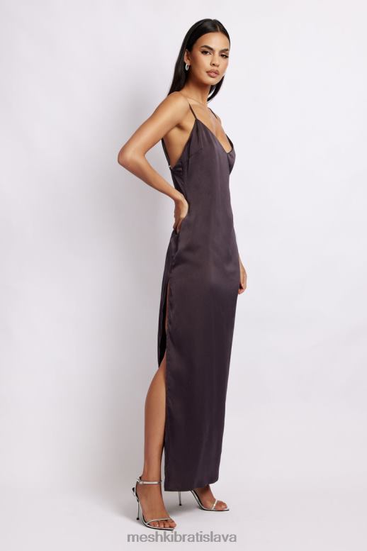 Meshki maxi šaty karissa na boku oblečenie drevené uhlie 4N0F6532