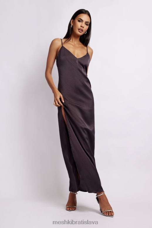 Meshki maxi šaty karissa na boku oblečenie drevené uhlie 4N0F6532