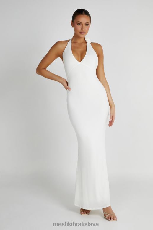 Meshki maxi šaty marion rose halter oblečenie biely 4N0F6158