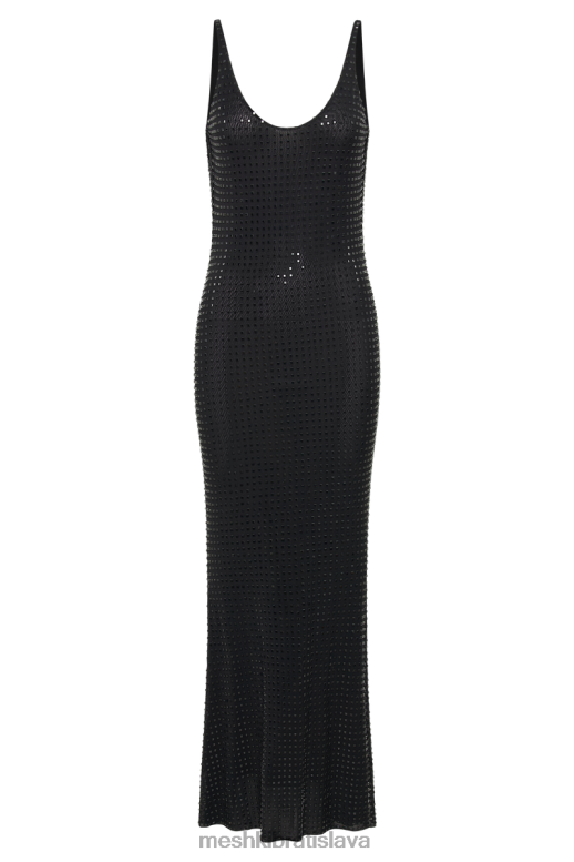 Meshki maxi šaty pam square diamante oblečenie čierna 4N0F6131