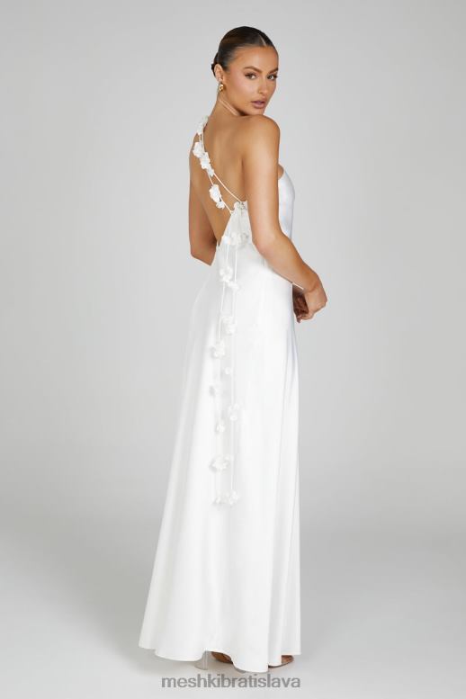 Meshki maxi šaty rebecca na jedno rameno oblečenie biely 4N0F6103