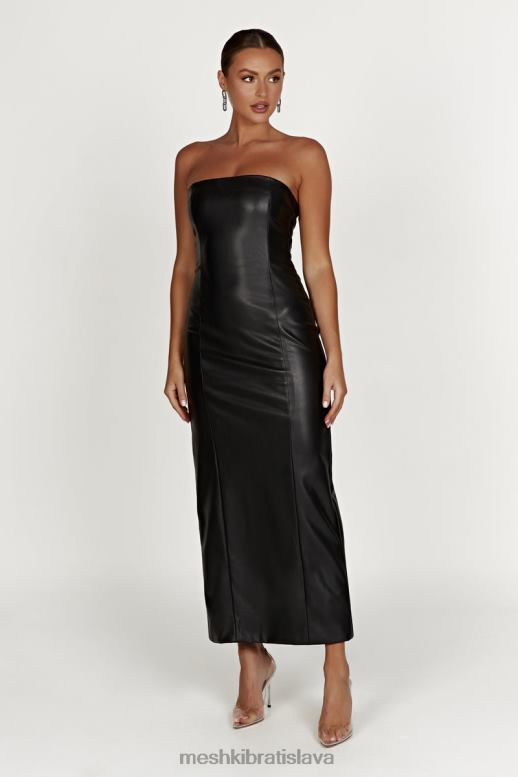 Meshki maxi šaty roberta pu oblečenie čierna 4N0F6434