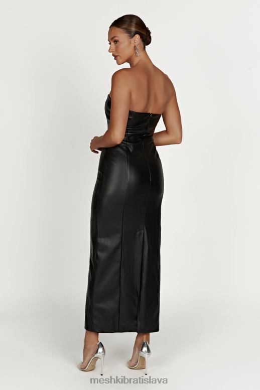 Meshki maxi šaty roberta pu oblečenie čierna 4N0F6434