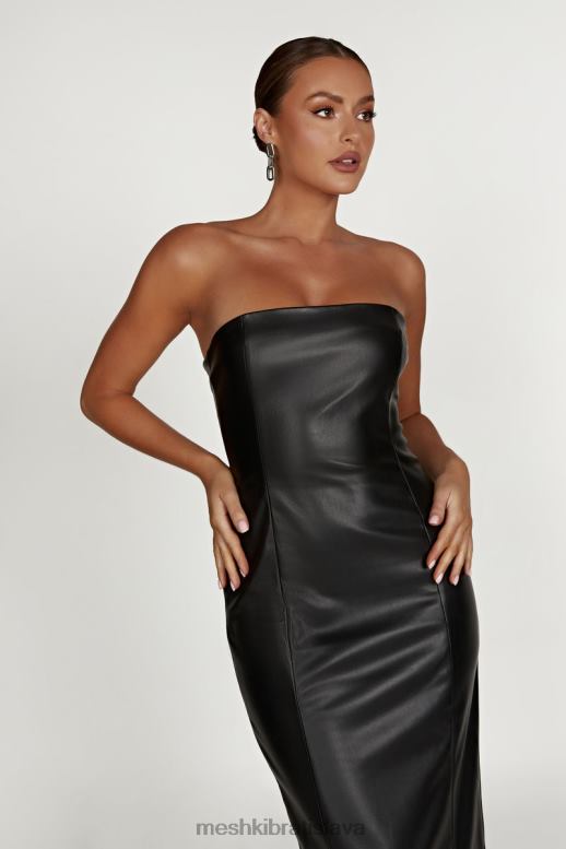 Meshki maxi šaty roberta pu oblečenie čierna 4N0F6434