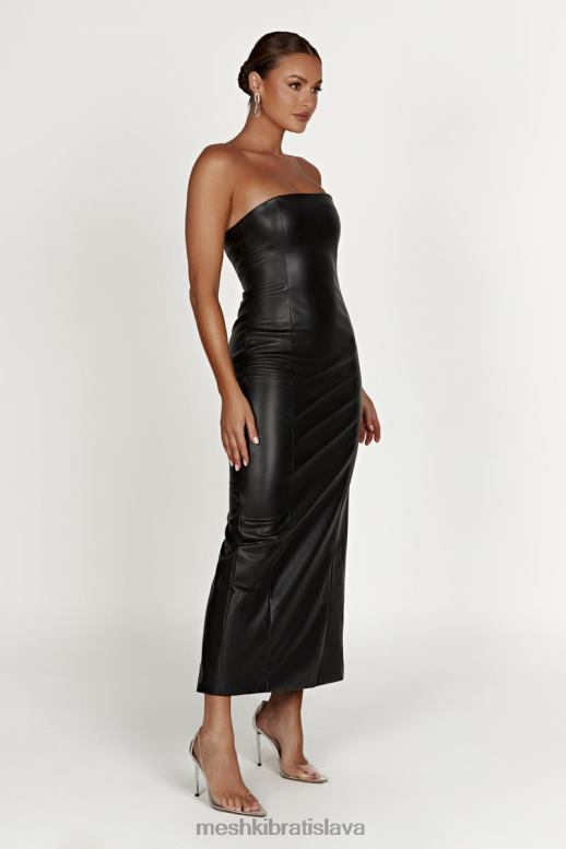 Meshki maxi šaty roberta pu oblečenie čierna 4N0F6434