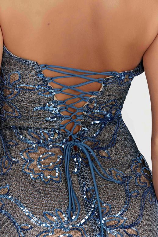 Meshki maxi šaty s flitrami harriet oblečenie Modrá 4N0F6446