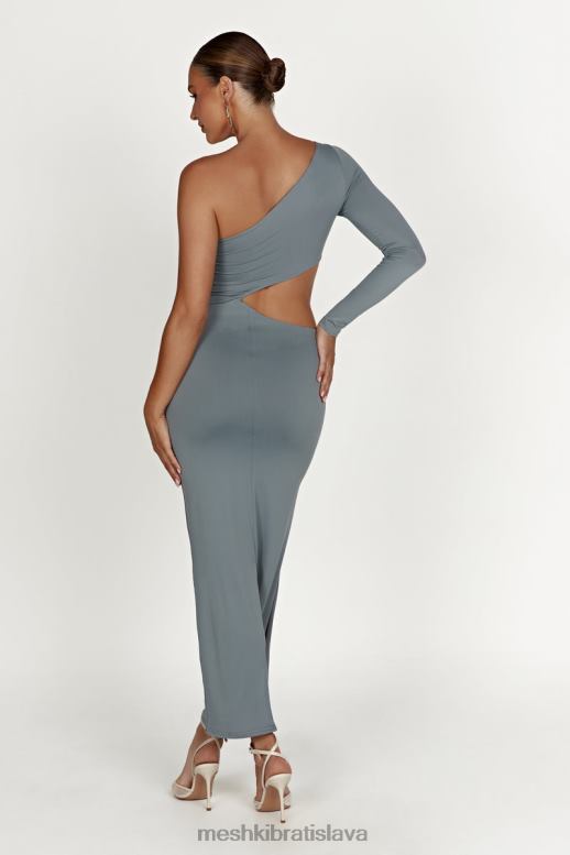 Meshki maxi šaty z recyklovaného nylonu joyce oblečenie svetlé drevené uhlie 4N0F6309