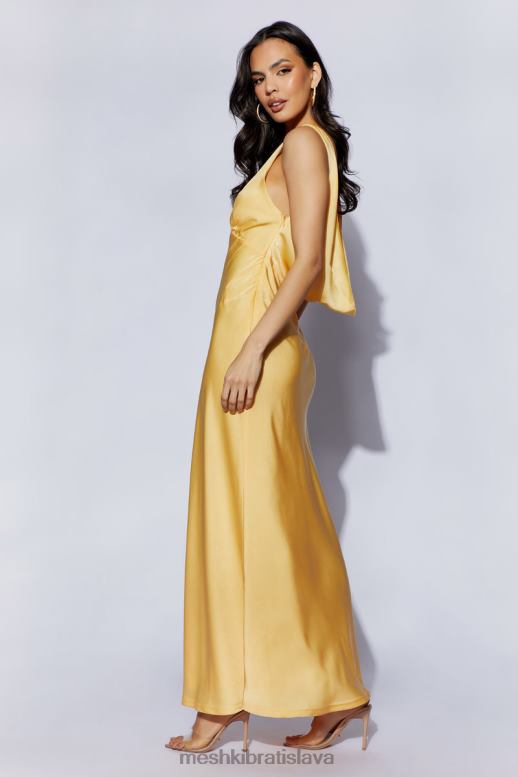Meshki nadia maxi saténové šaty s kapucňou oblečenie citrón 4N0F611