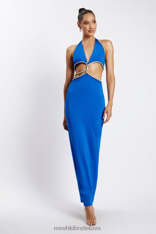 Meshki nicha diamante cut out maxi šaty oblečenie kobaltová modrá 4N0F6701