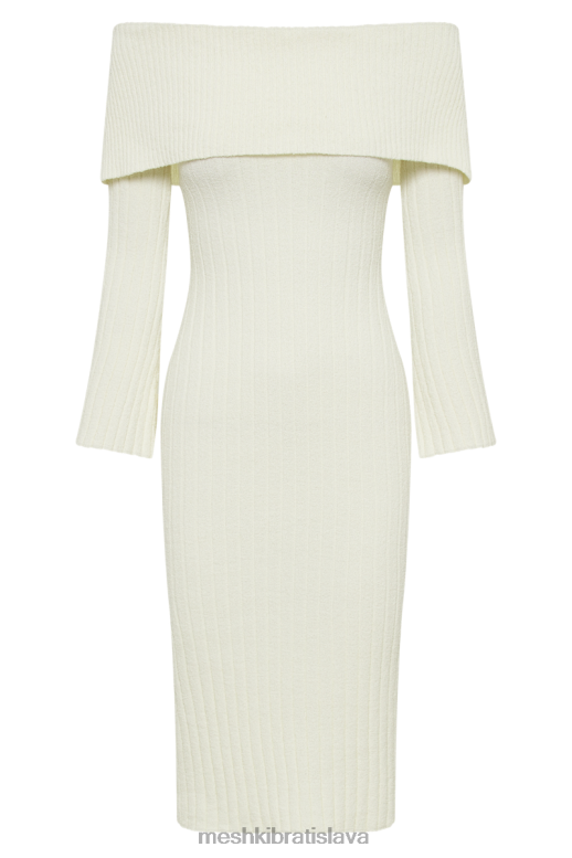 Meshki pletené šaty stefania bez ramienok oblečenie biely 4N0F679