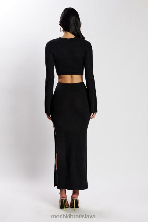 Meshki úpletové šaty s rukávmi anna oblečenie čierna 4N0F6327