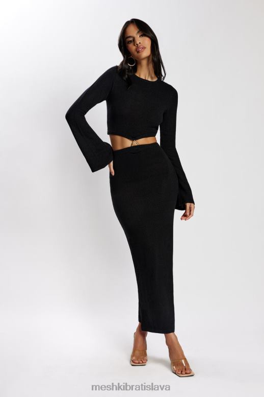 Meshki úpletové šaty s rukávmi anna oblečenie čierna 4N0F6327