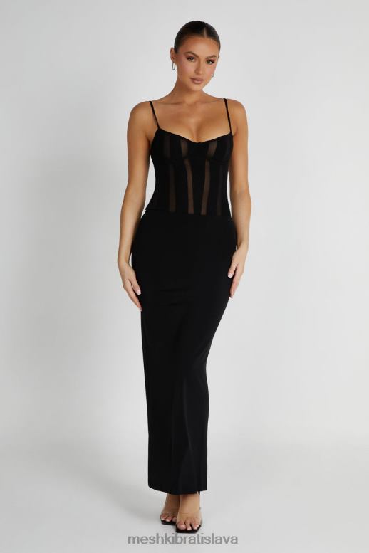 Meshki priya panelované maxi šaty oblečenie čierna 4N0F6145