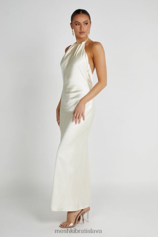 Meshki sammy saténové maxi šaty oblečenie slonovina 4N0F6159