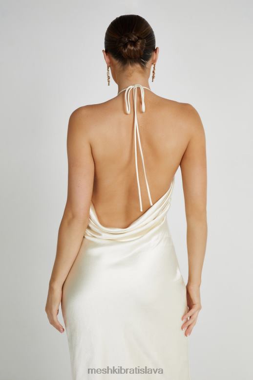 Meshki sammy saténové maxi šaty oblečenie slonovina 4N0F6159