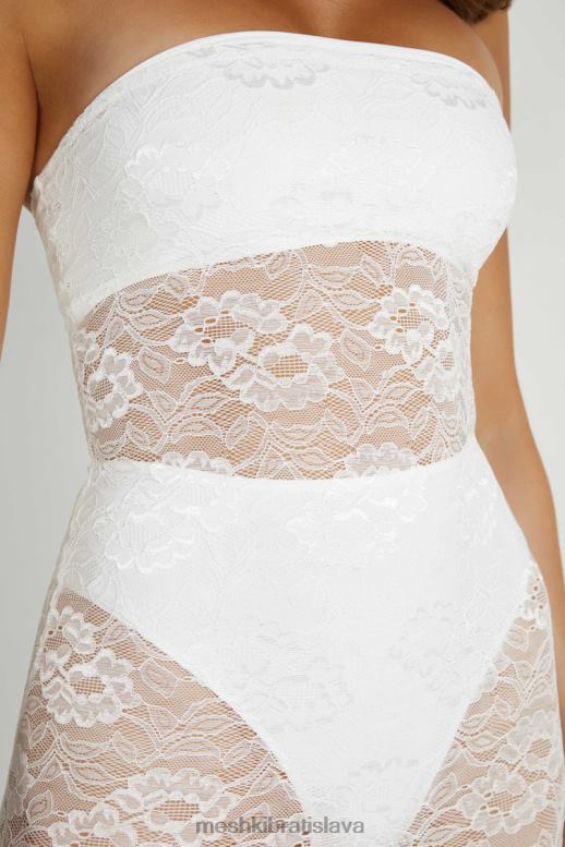 Meshki sasha maxi šaty bez ramienok oblečenie biely 4N0F6295